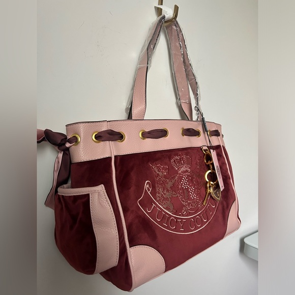 Juicy UK Daydreamer Y2K Burgundy & Pink Handbag Sold Out - Picture 5 of 14